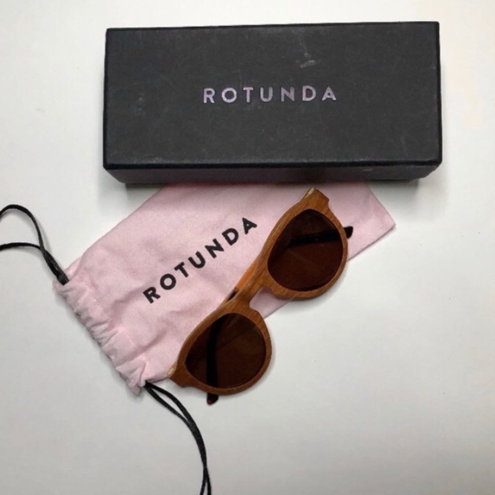 NWT ROTUNDA Wooden Frame Sunglasses (Unisex)